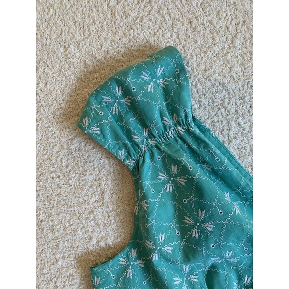 Nine West Weekend Sleeveless Teal Aqua Turquoise Eyelet Top Size 12 100% Cotton - Picture 3 of 9